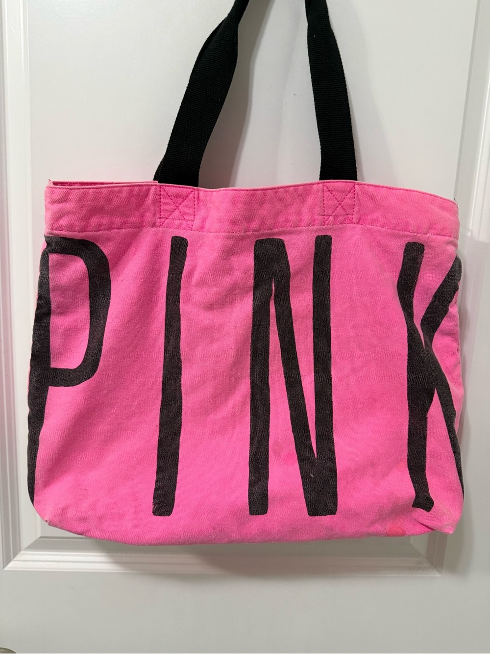 Victoria's Secret PINK Y2K Vintage Hot Pink Canvas Tote Bag